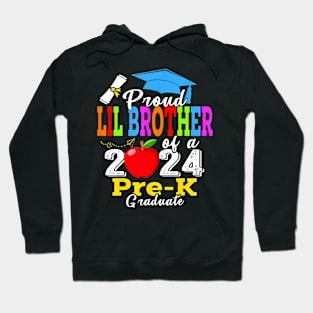 Proud Lil Brother Of 2024 Pre-K Graduate Fathers Day Grad Hoodie